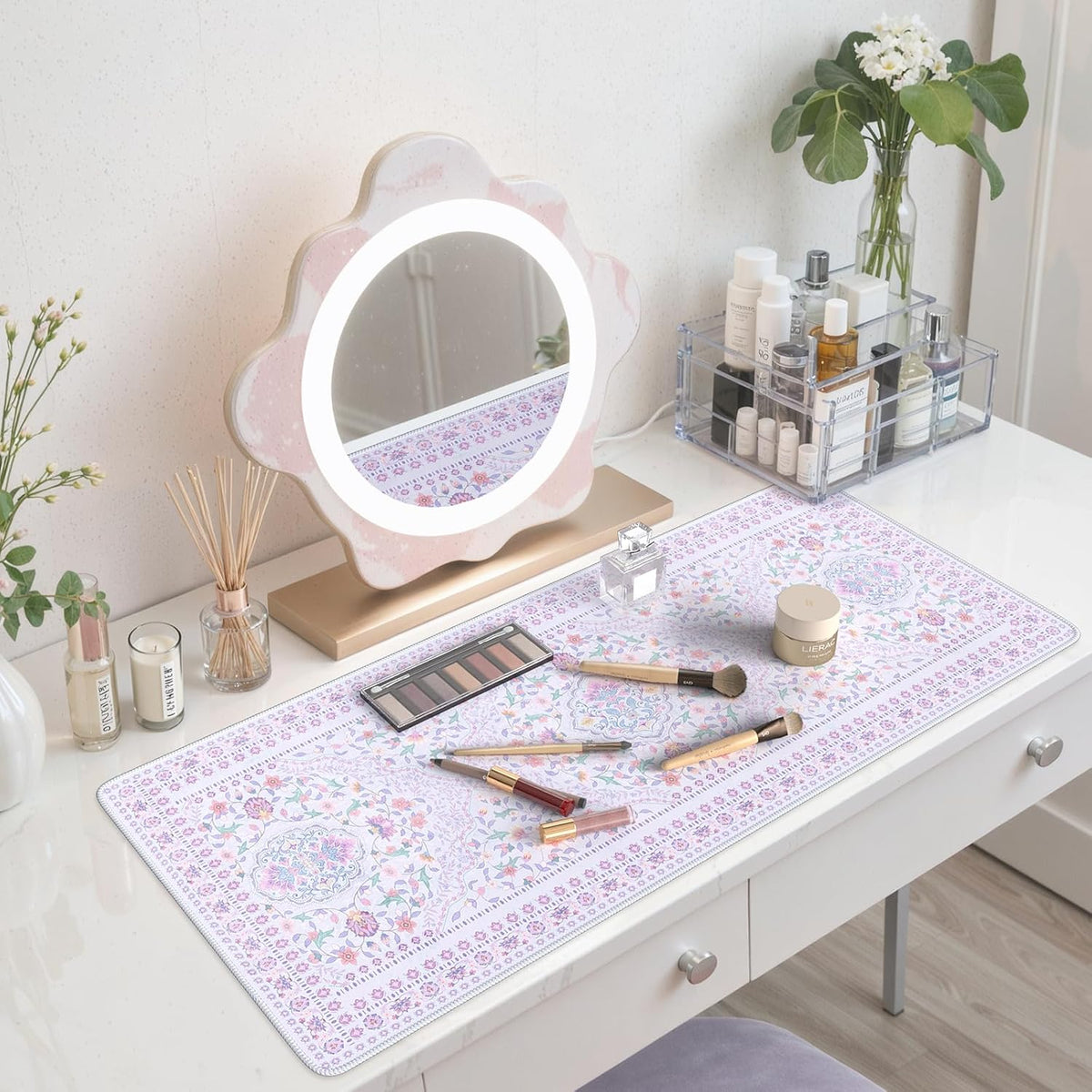 Elegant Floral Desk Mat