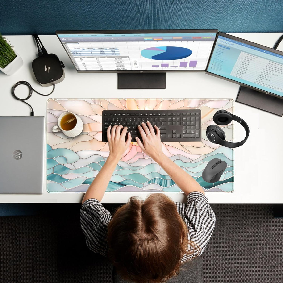 Desk Mat Gaming Desk Pad Large Mouse and Keyboard Pad