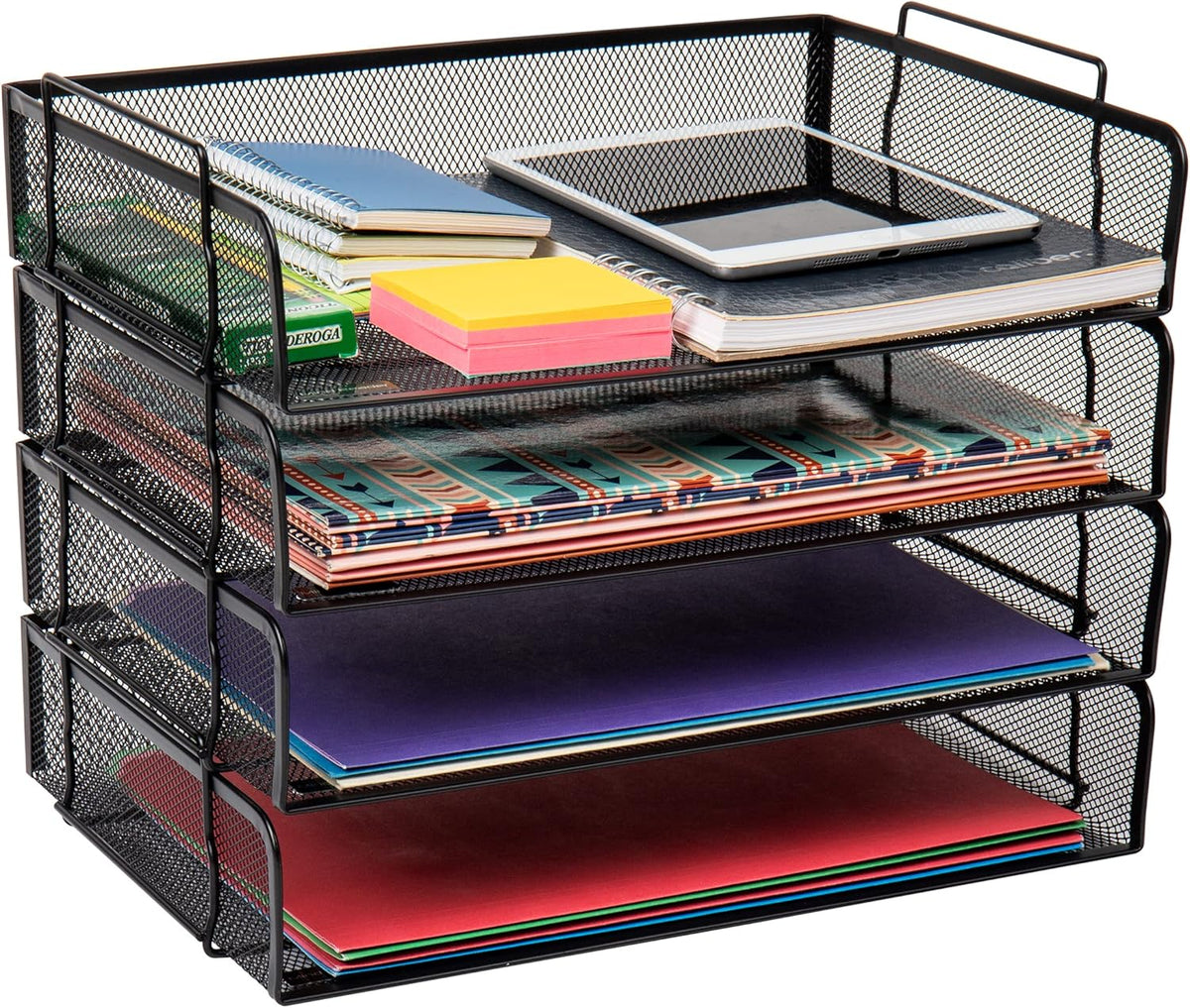Stackable Paper Tray, Desktop Organizer, 4 Pcs