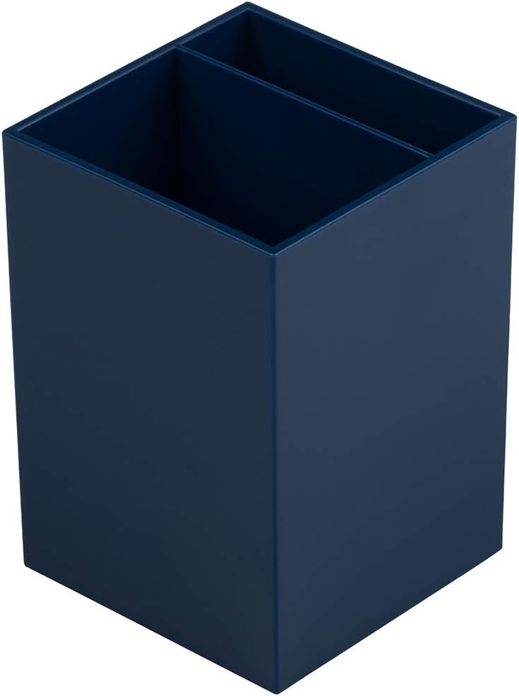 Plastic Pen Holder - Navy Blue - Desktop Pencil Cup Sold Individually