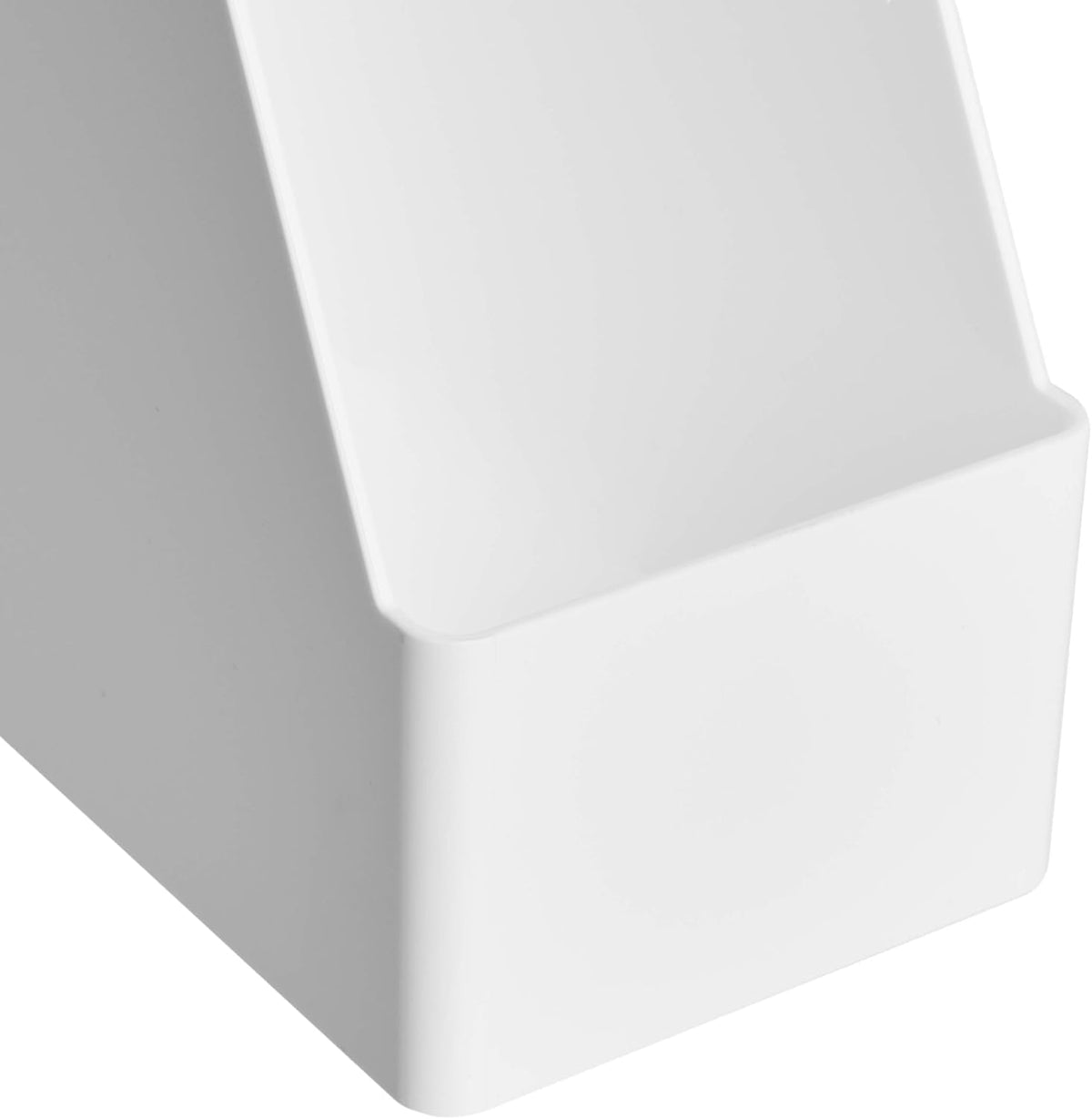 Rectangular Plastic Desk Organizer, Magazine Rack, White, 2-Pack