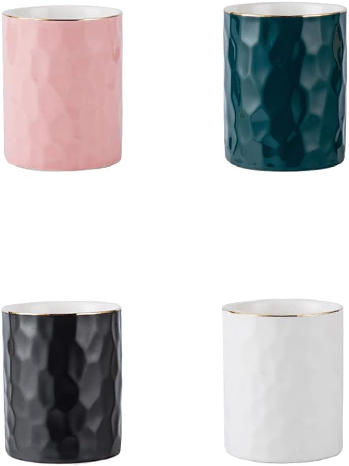 Ceramic Pen Holder Stand Cup Pencil Holder Organizer Makeup Brush