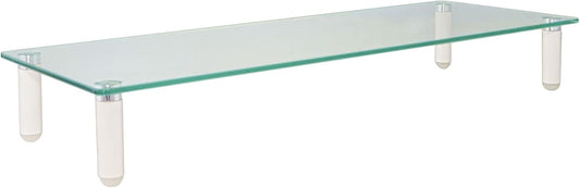 Glass Monitor Riser with 5mm Tempered Glass Platform and 40-Pound