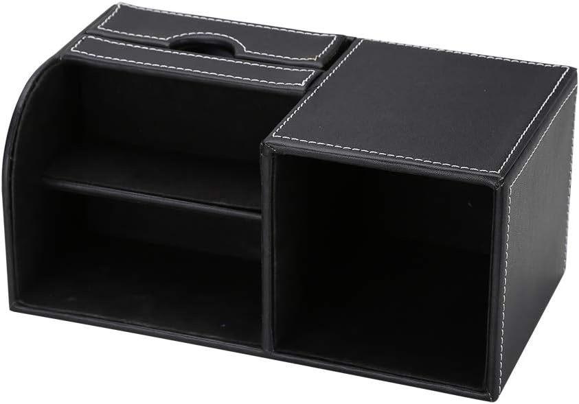 Desk Organizer Office Supplies Caddy Pu Leather Multi-function