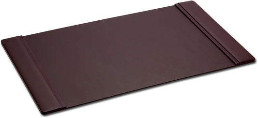 Leather Desk Pad with Side Rails, 25.5 x 17.25, Brown