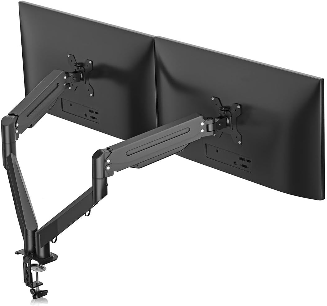 Dual Monitor Mount Stand-Height Adjustable Gas Spring Monitor Arm