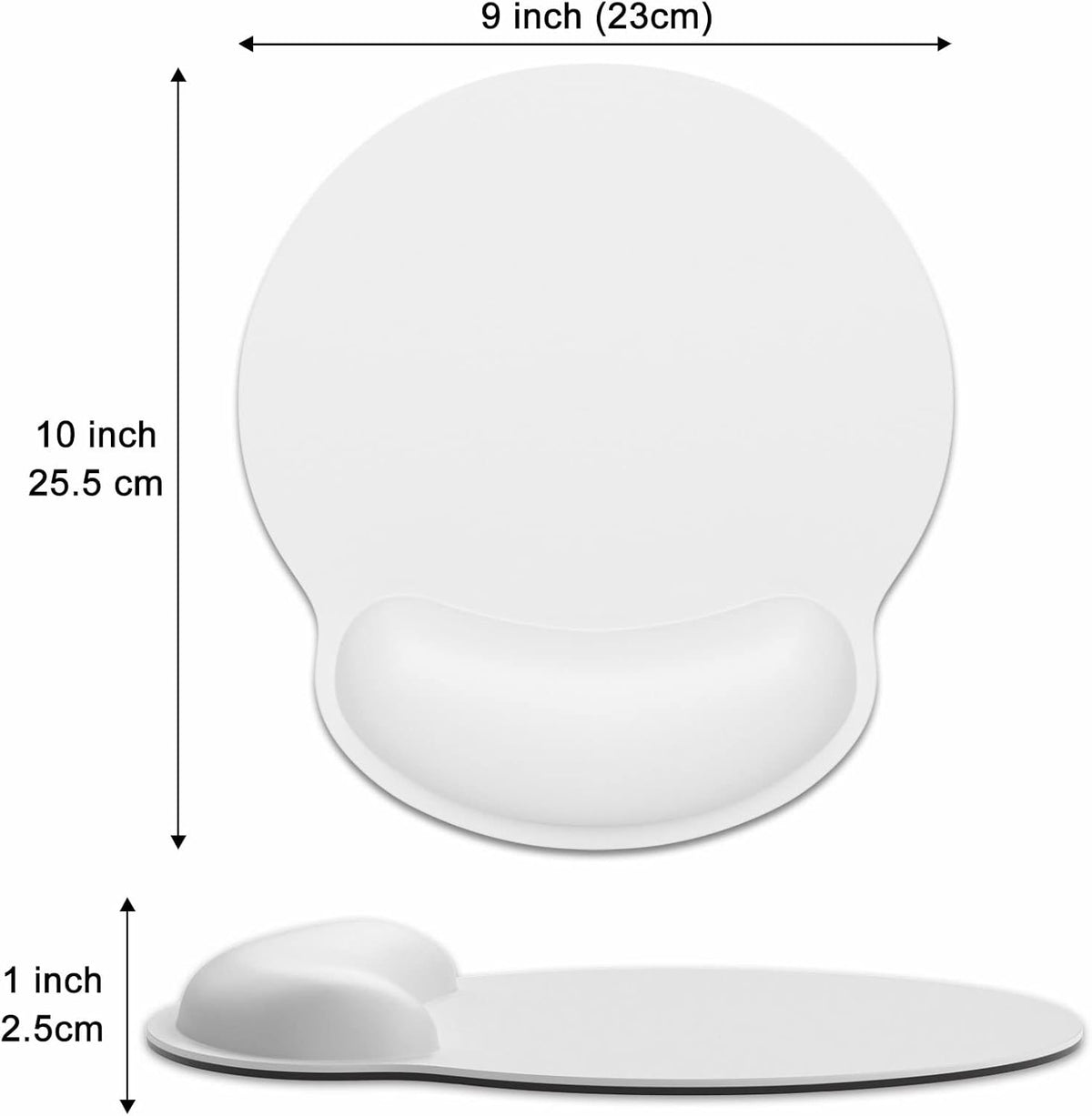 Ergonomic Mouse Pad with Wrist Support, White
