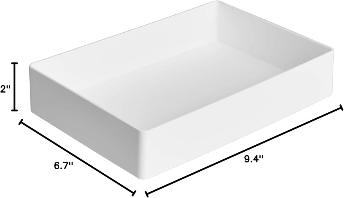 Rectangular Plastic Desk Organizer with Storage Trays