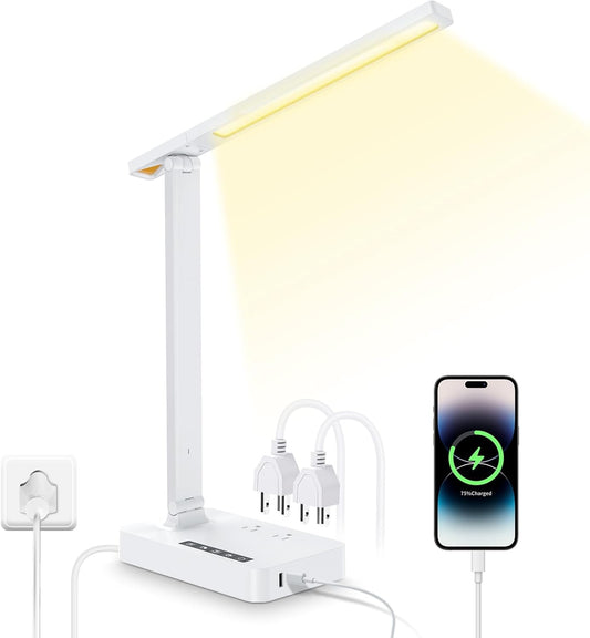 Desk Lamp with USB Charging Port: Power Strip with Surge Protection