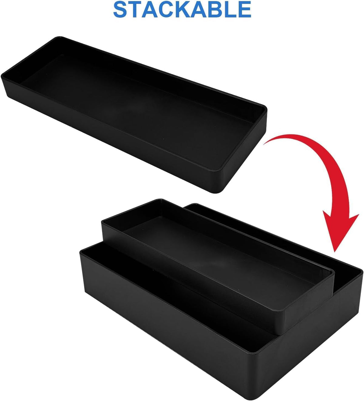 Rectangular Plastic Desk Organizer, 9.4 x 3.3