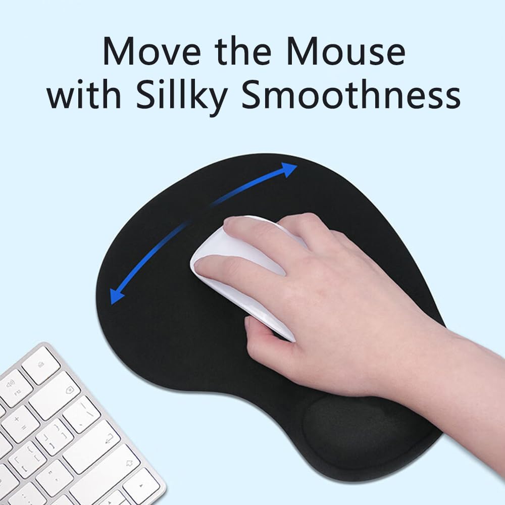 Ergonomic Mouse Pad with Wrist Rest, Black