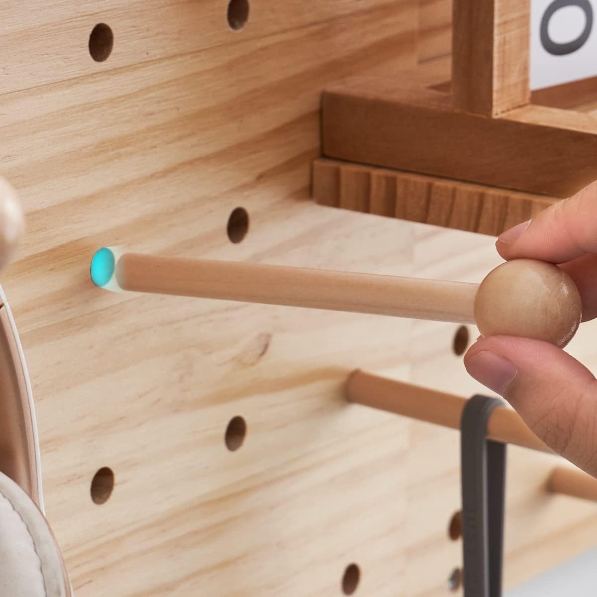 Wood Pegboard Combination Wall Organizer Kit