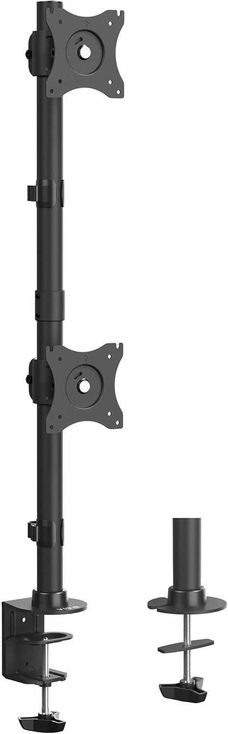 Dual Monitor Desk Mount Stand with Height Adjustment and VESA Plates