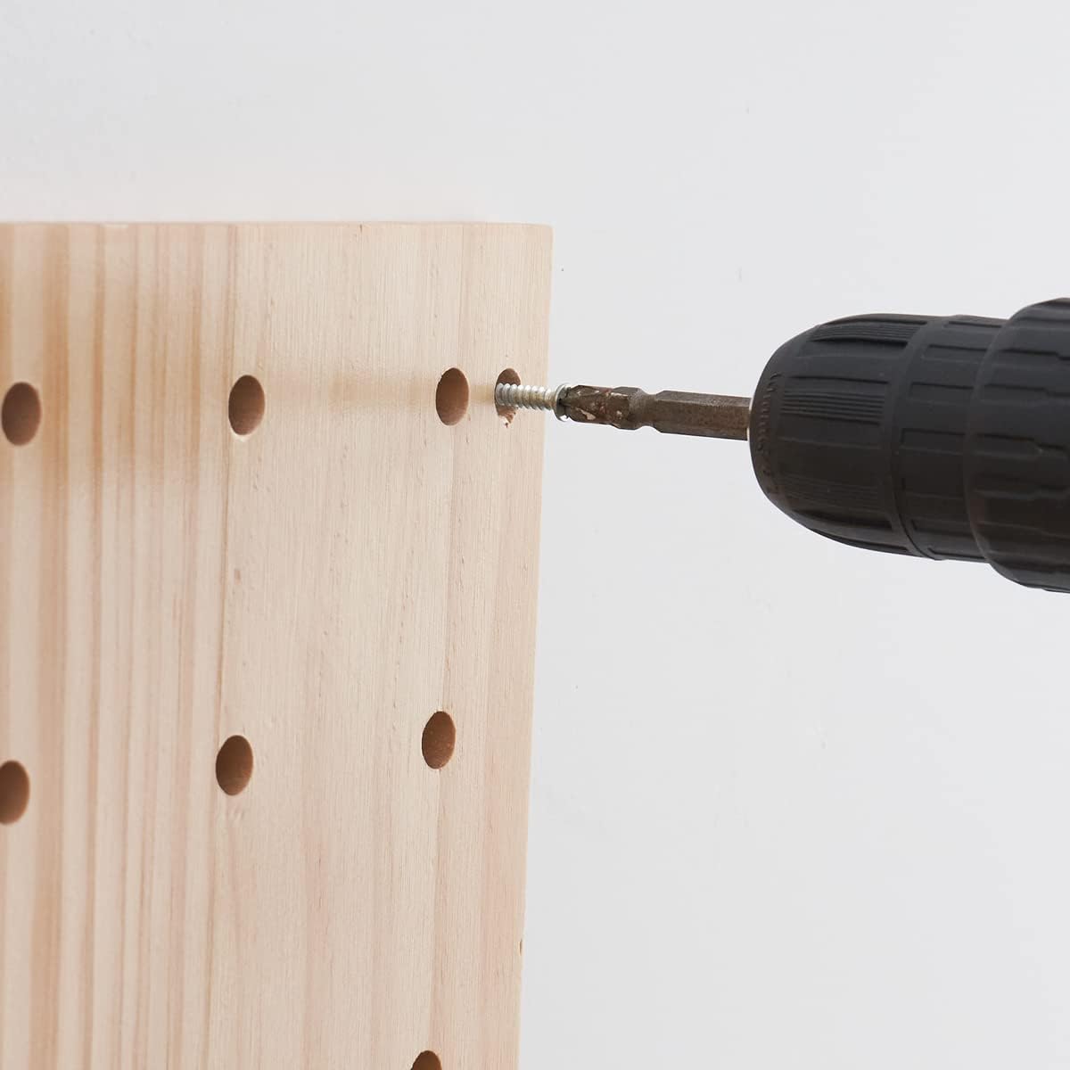 Wood Pegboard Combination Wall Organizer Kit