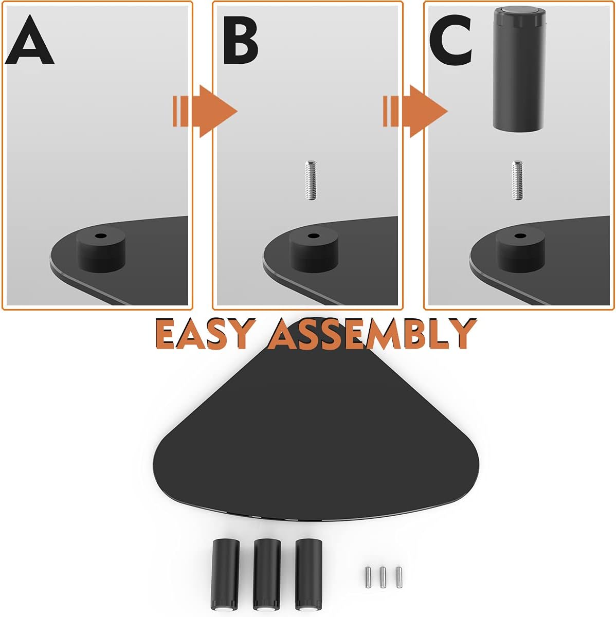 Tempered Glass Computer Monitor Riser/Triangle Save Space Desktop