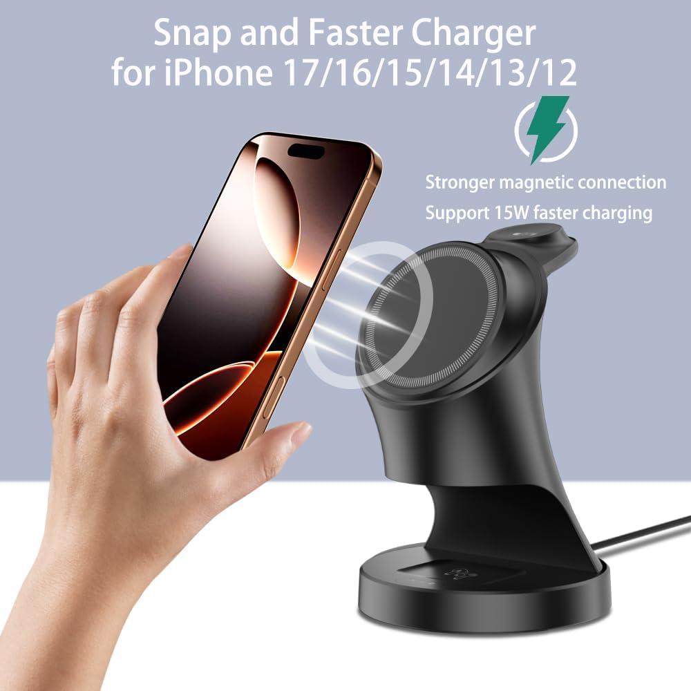 Wireless Charger, 3 in 1 Magnetic Wireless Charger Stand