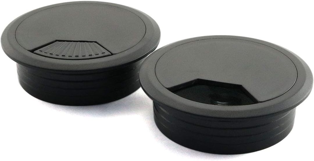 2 inch Desk Wire Cord Cable Grommets Hole Cover, 2pcs, Black