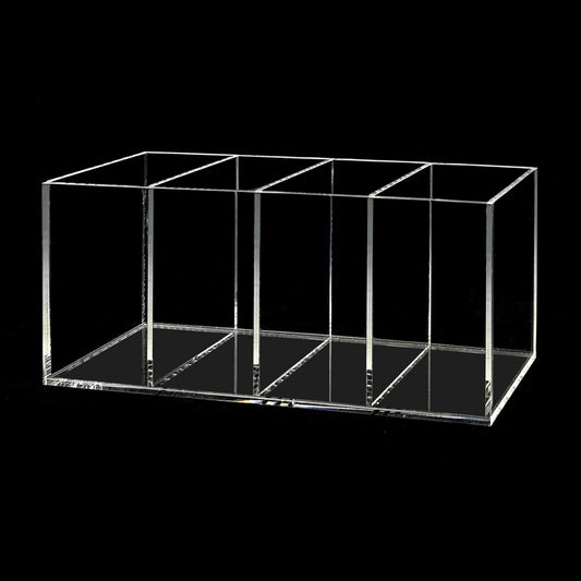 Acrylic Pen Holder 4 Compartments Clear Pencil Holder Organizer