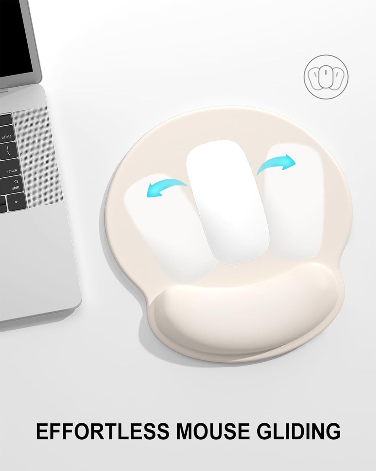 Ergonomic Mouse Pad with Wrist Rest, Beige