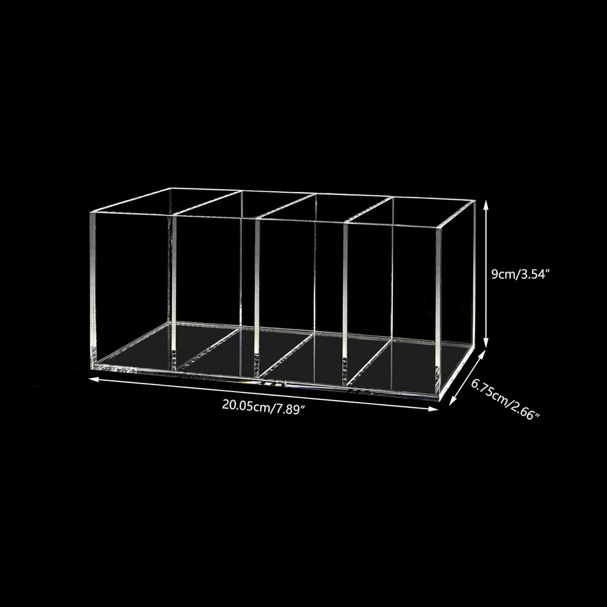 Acrylic Pen Holder 4 Compartments Clear Pencil Holder Organizer