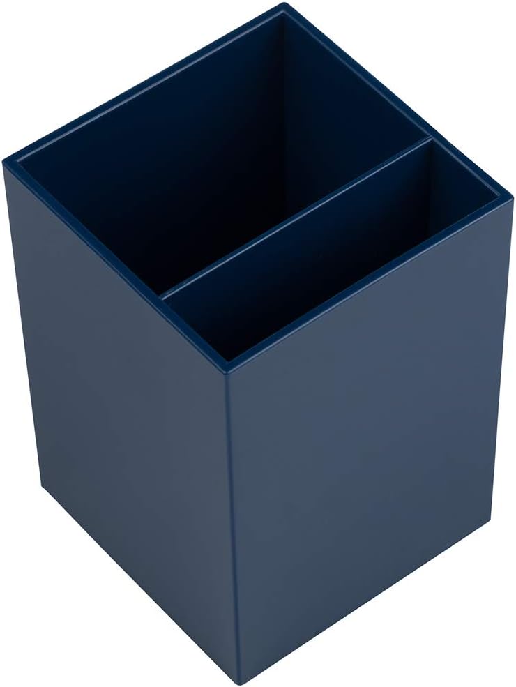 Plastic Pen Holder - Navy Blue - Desktop Pencil Cup Sold Individually