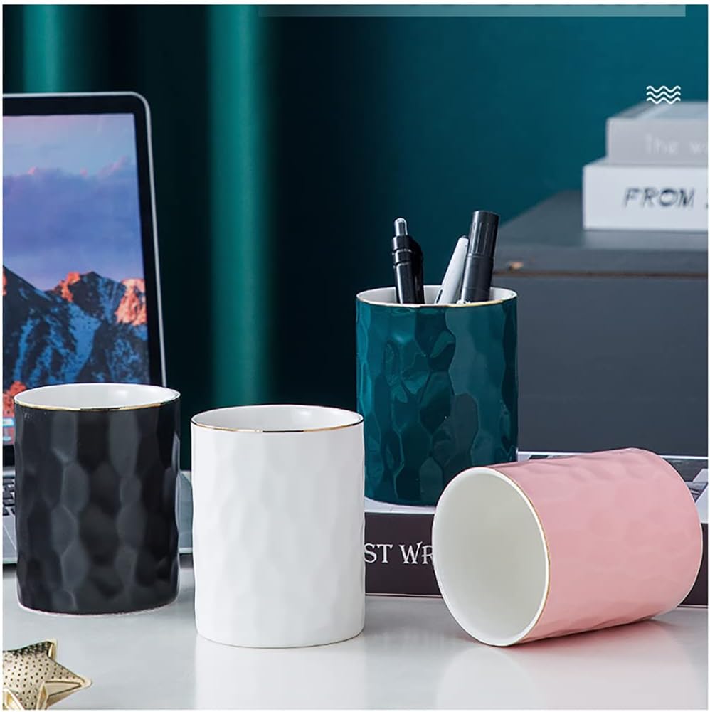 Ceramic Pen Holder Stand Cup Pencil Holder Organizer Makeup Brush
