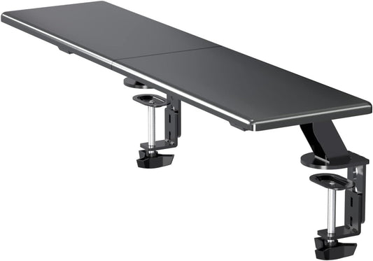 Clamp-on 32 Inch Dual Monitor Desk Mount Riser Shelf Computer Stands