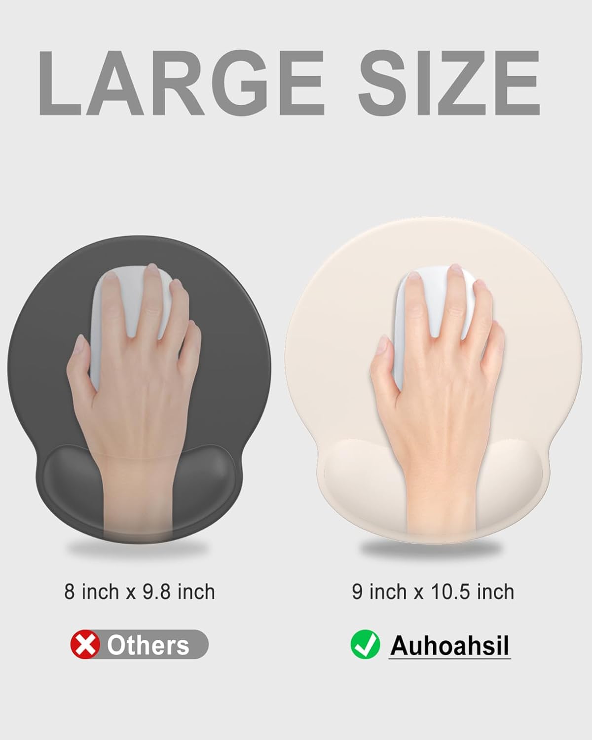 Ergonomic Mouse Pad with Wrist Rest, Beige