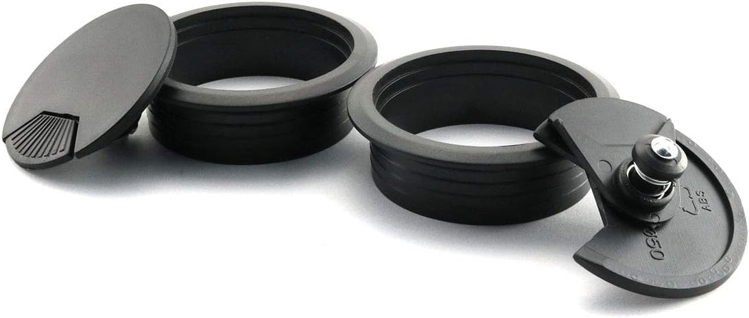 2 inch Desk Wire Cord Cable Grommets Hole Cover, 2pcs, Black
