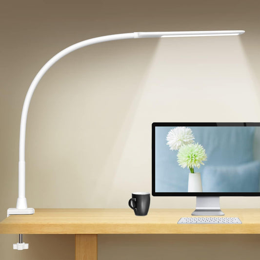 LED Desk Lamp with Clamp, White, 10W
