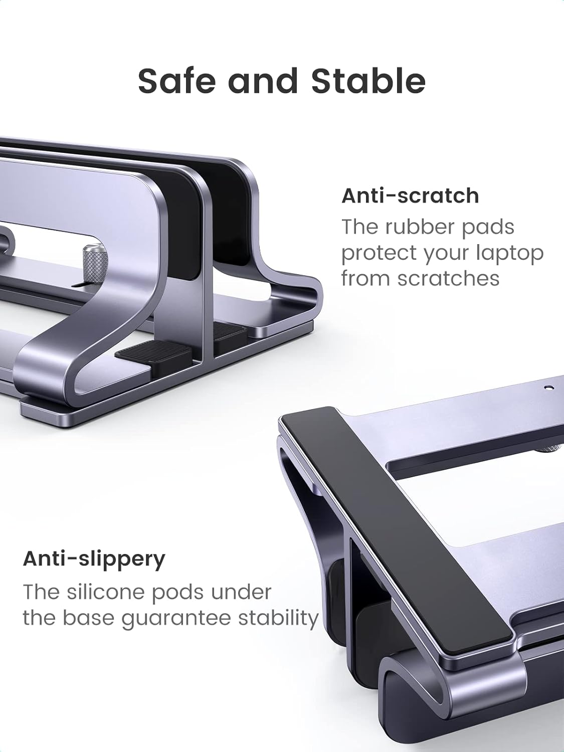2-Slot Vertical Laptop Stand Holder Desk