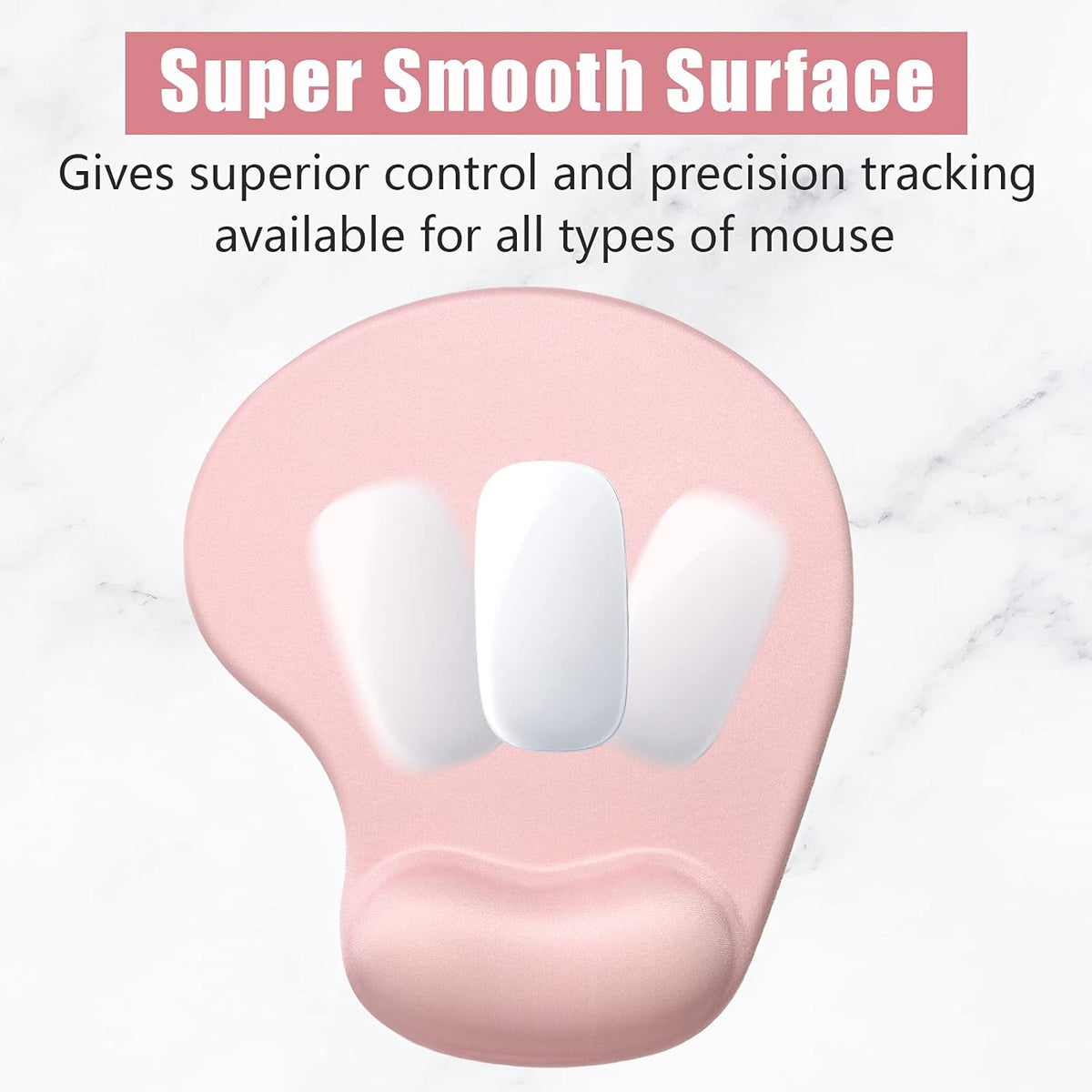 Ergonomic Mouse Pad with Wrist Rest Support, Pink