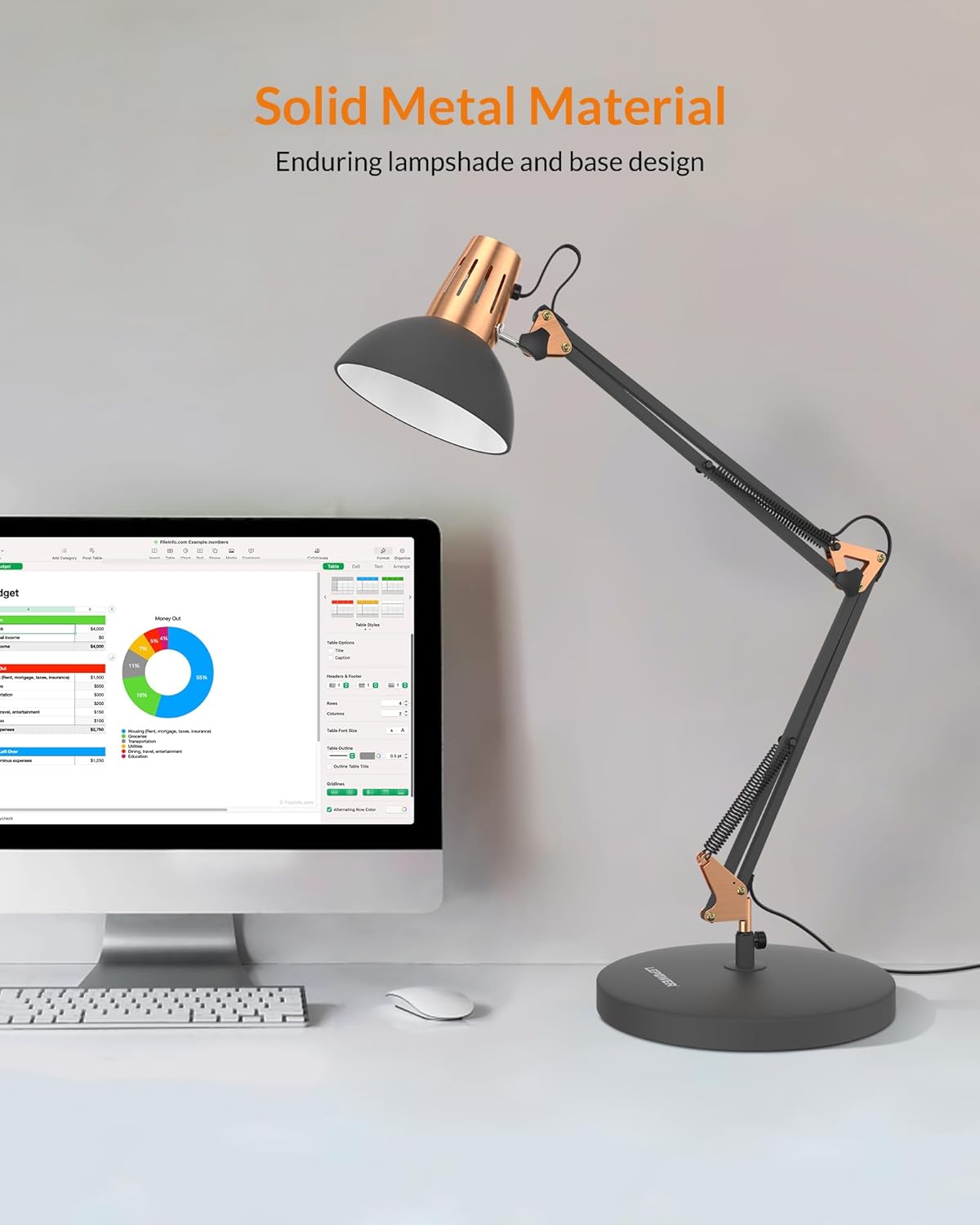 Metal Desk Lamp, Black
