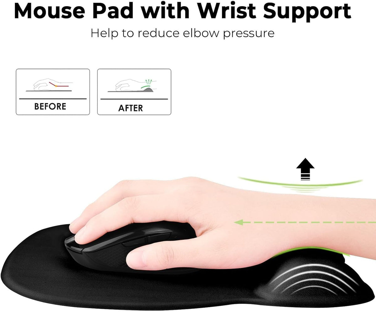 Ergonomic Mouse Pad with Wrist Support, 9.64 x 8.26