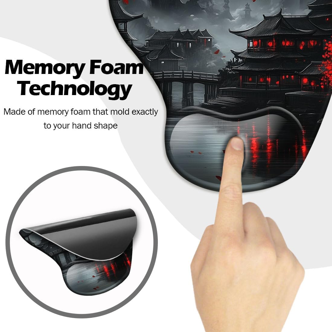 Ergonomic Mouse Pad with Wrist Rest, PU