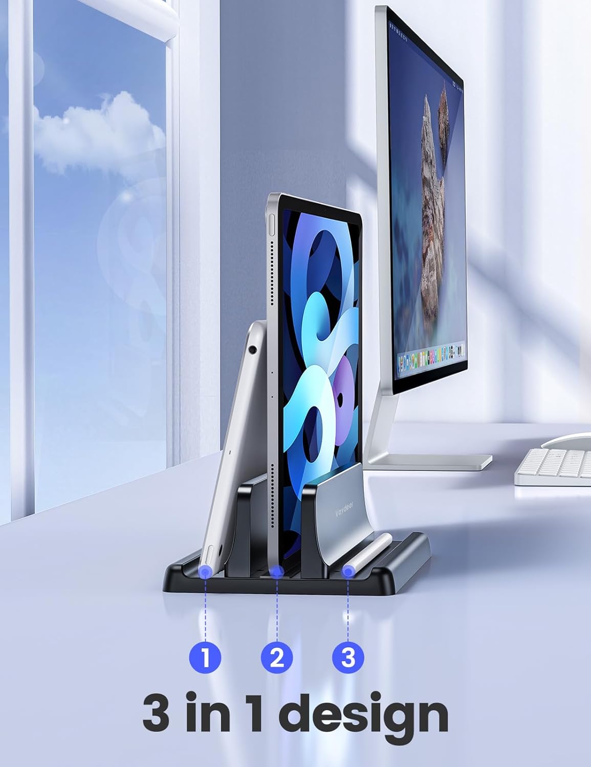 Vertical Laptop Stand Holder Organizer Plastic Adjustable Desktop