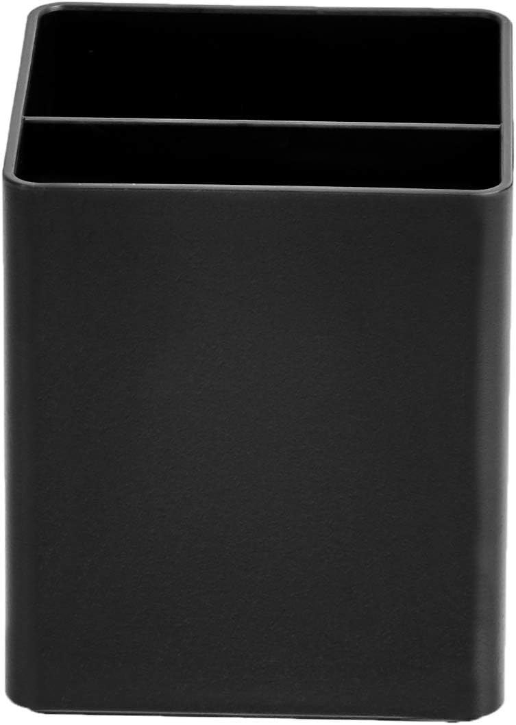Plastic Desk Organizer - Pen Cup, 3.9" x 3.4" x 3.4", Black