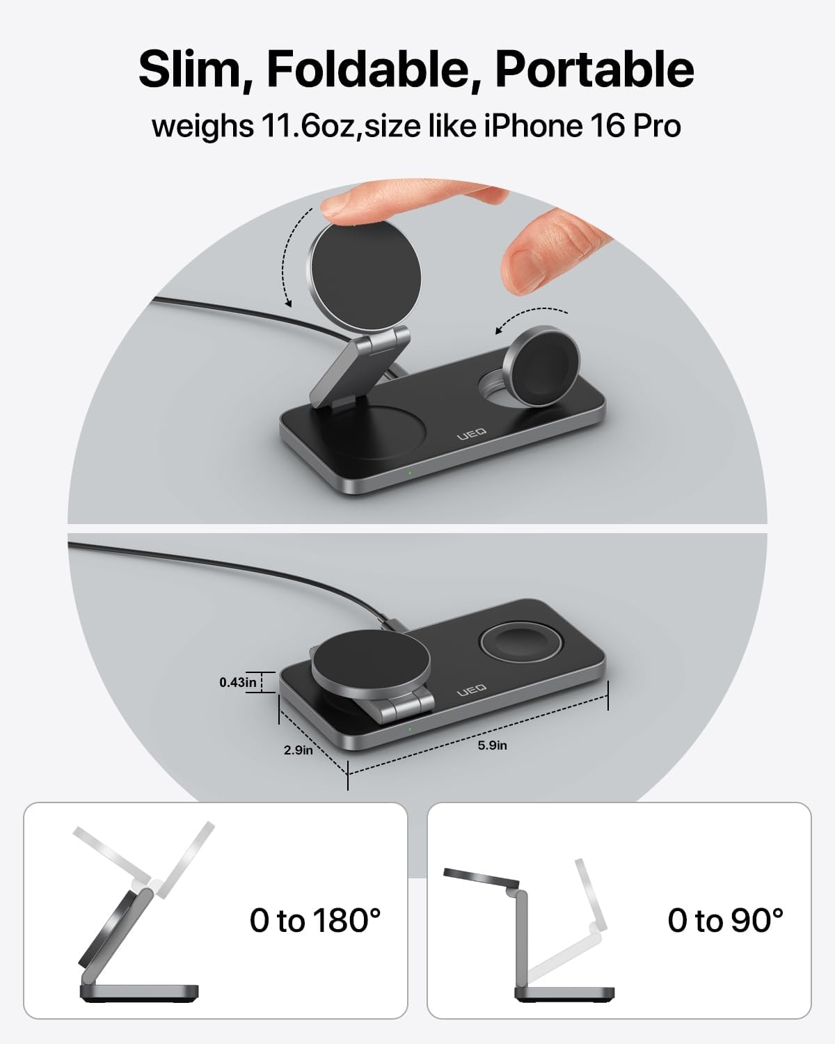 Foldable 3 in 1 Wireless Charging Station