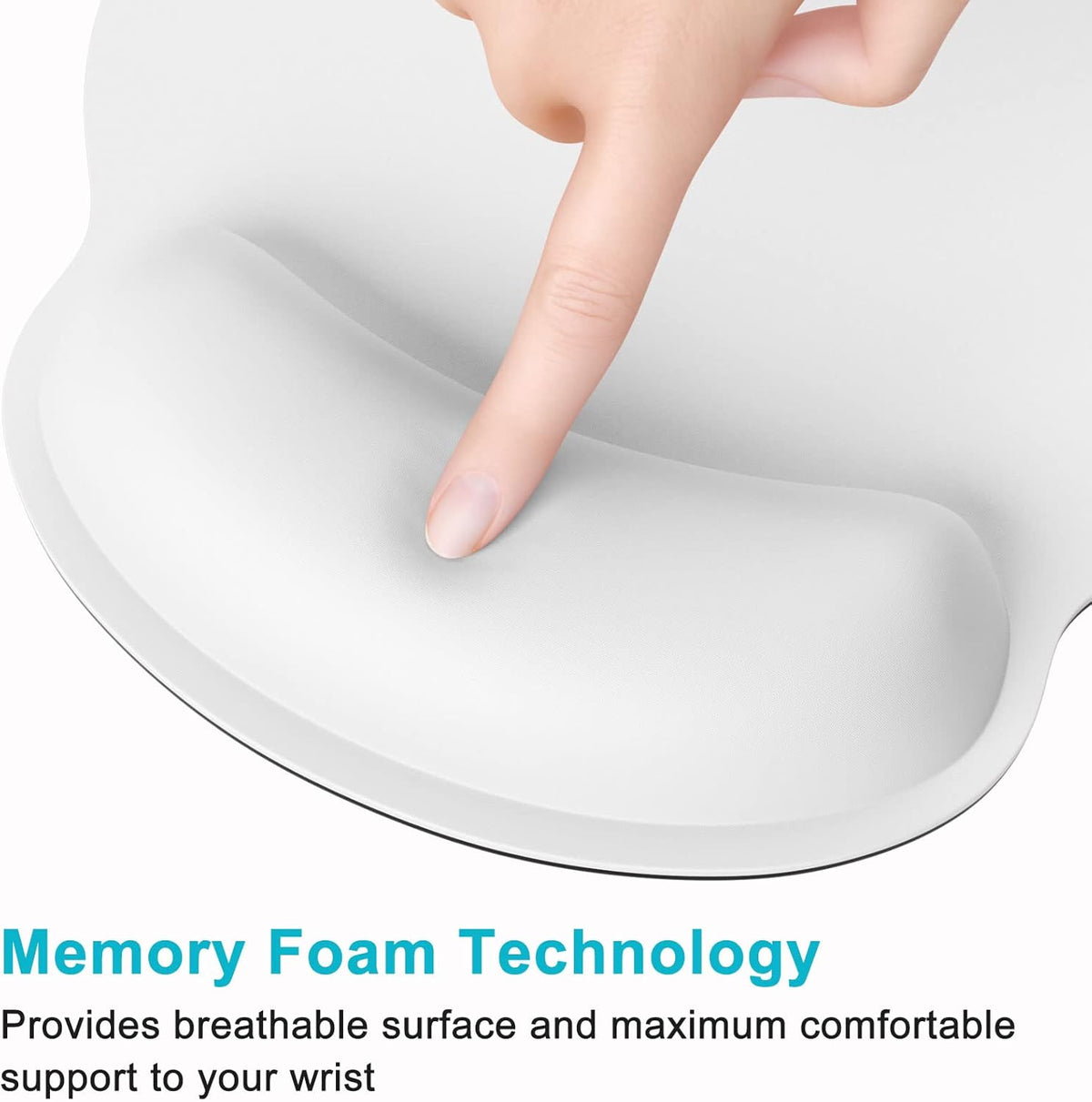 Ergonomic Mouse Pad with Wrist Support, White