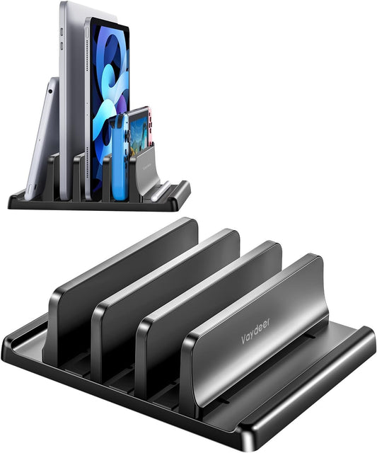 3-Slot Vertical Laptop Stand Organizer