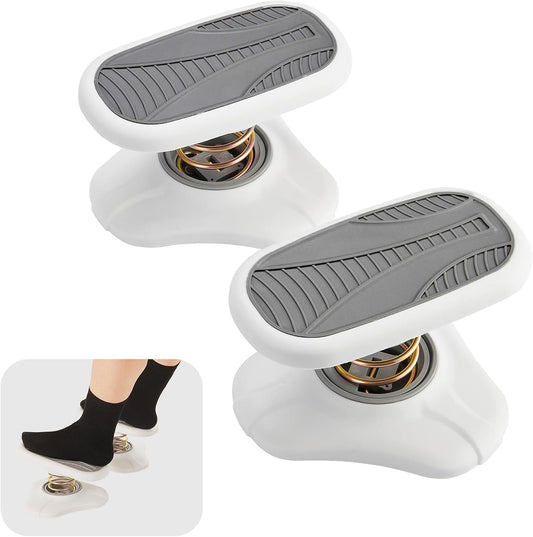 Foot Rest for Under Desk at Work ，Ergonomic Foot Stool Under Office Desk - Rocking for Fidgeters，Effectively Relaxes The Leg Muscles，2 Pieces Grey