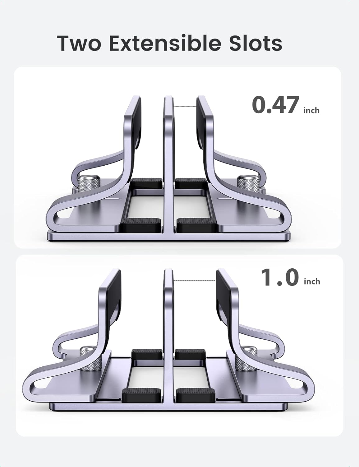 2-Slot Vertical Laptop Stand Holder Desk