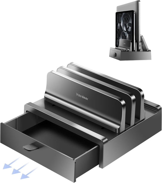Vertical Laptop Stand with Drawer