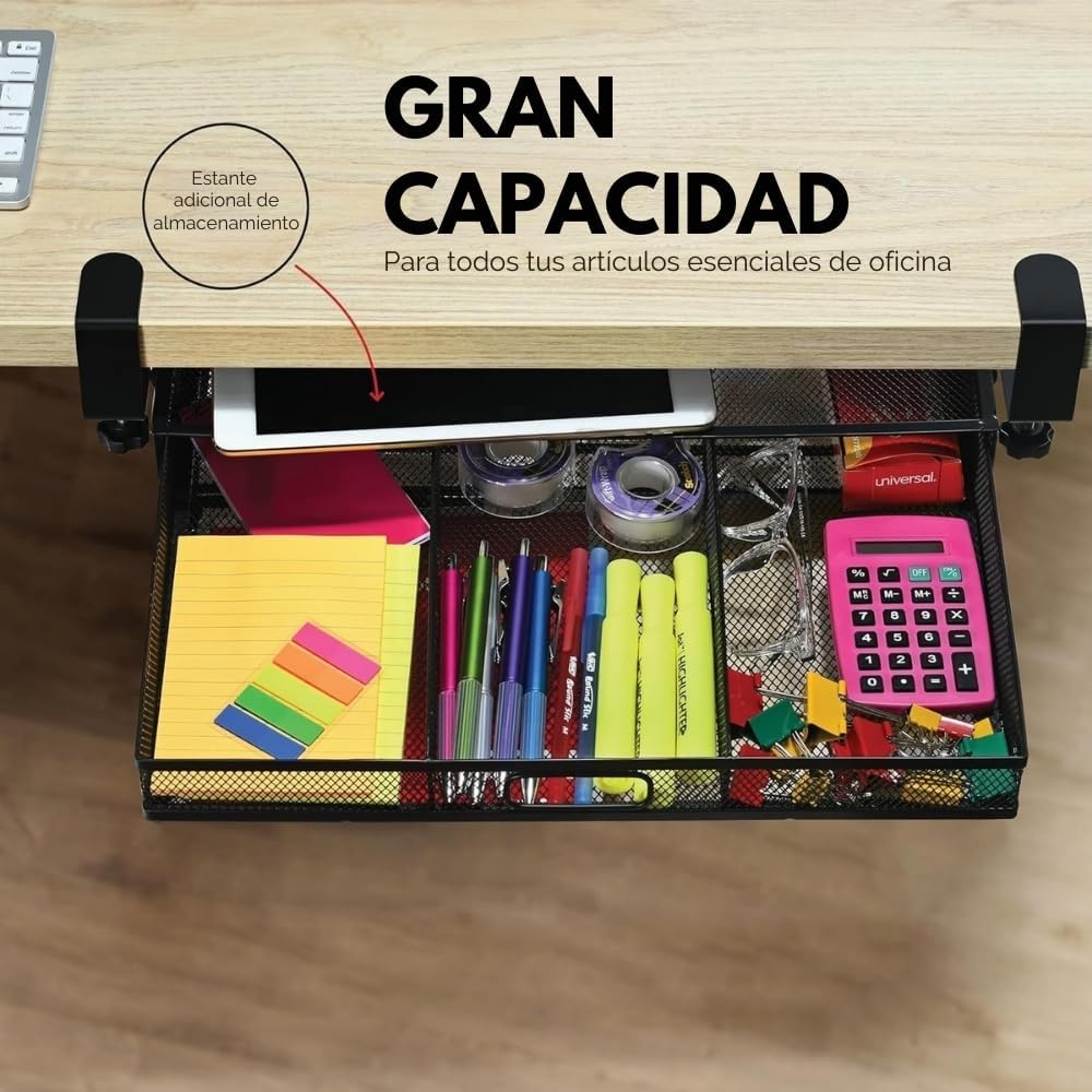 Under Desk Drawer Organizer Clamp-On