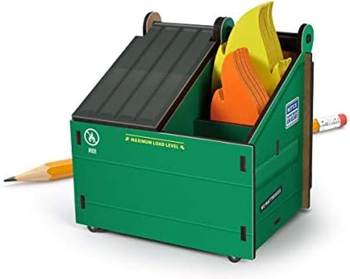 Desk Dumpster Pencil Holder with 100+ Flame Note Cards