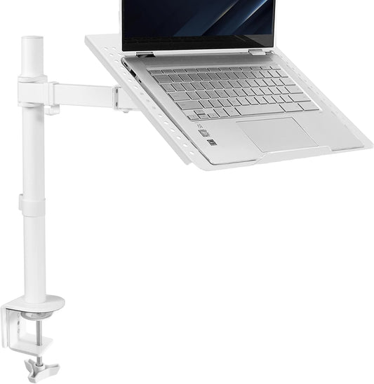 Single Laptop Notebook Desk Mount Stand, White