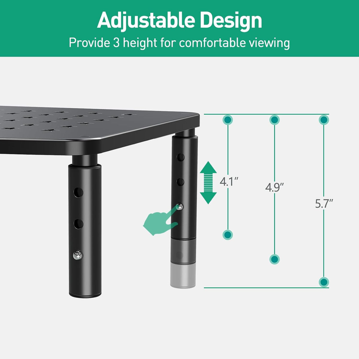 Monitor Stands, 3 Height Adjustable Riser