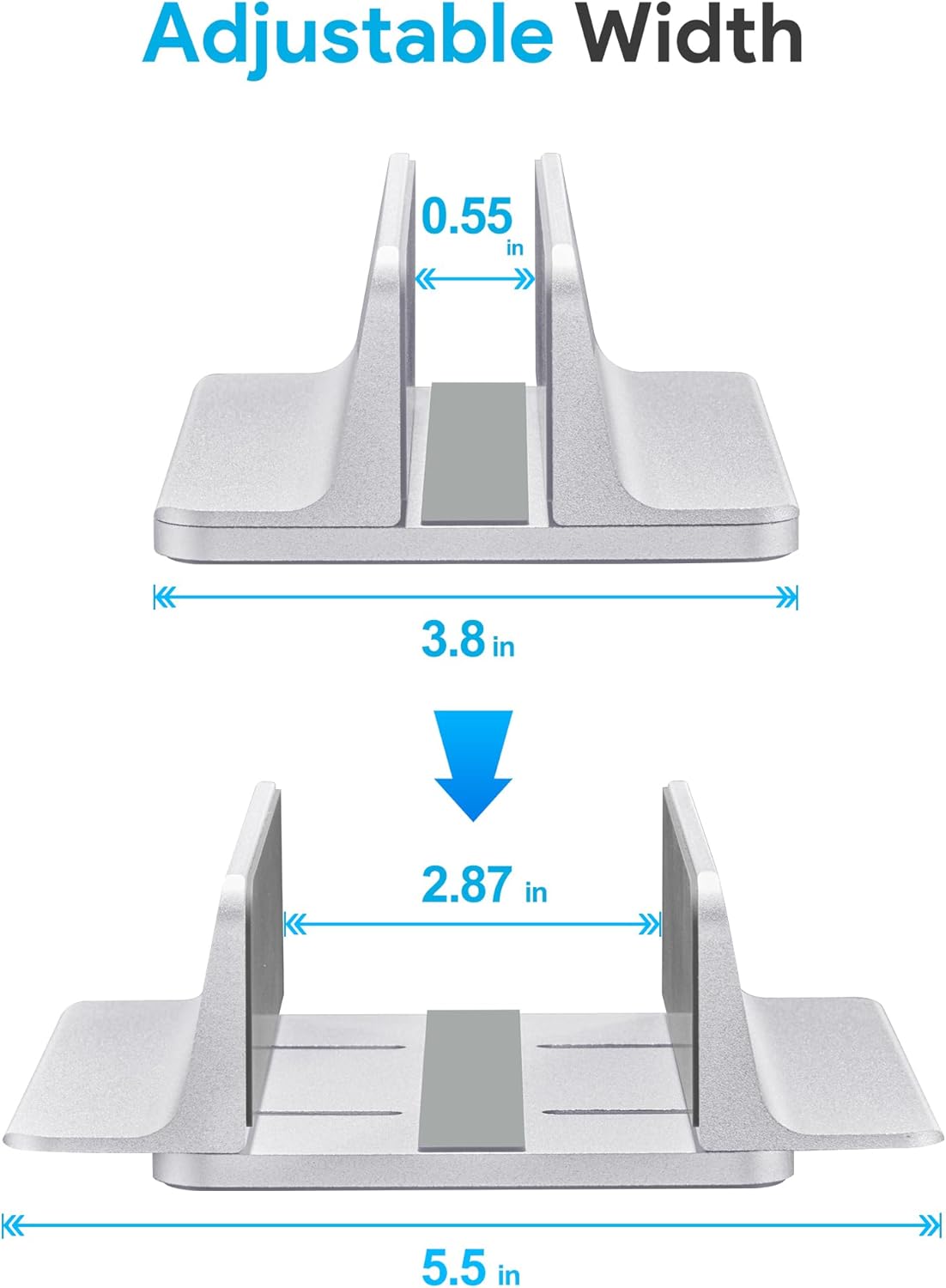 Vertical Laptop Stand, Silver, 17.3 inches