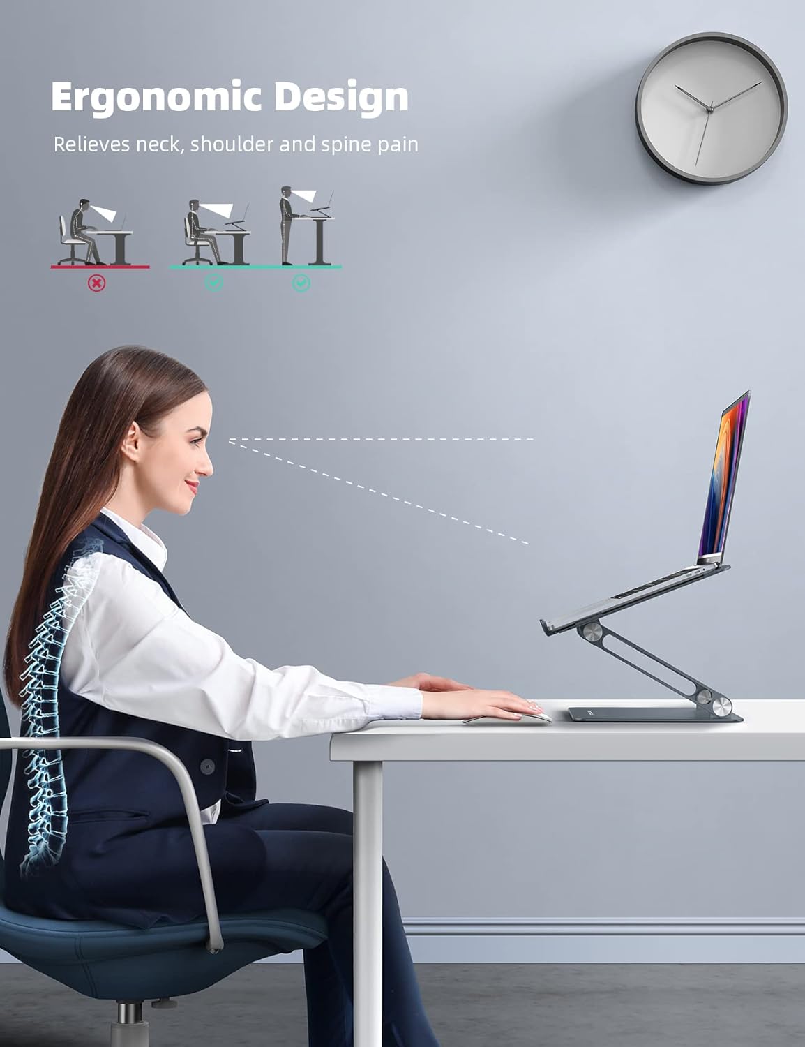 Adjustable Laptop Stand, Grey