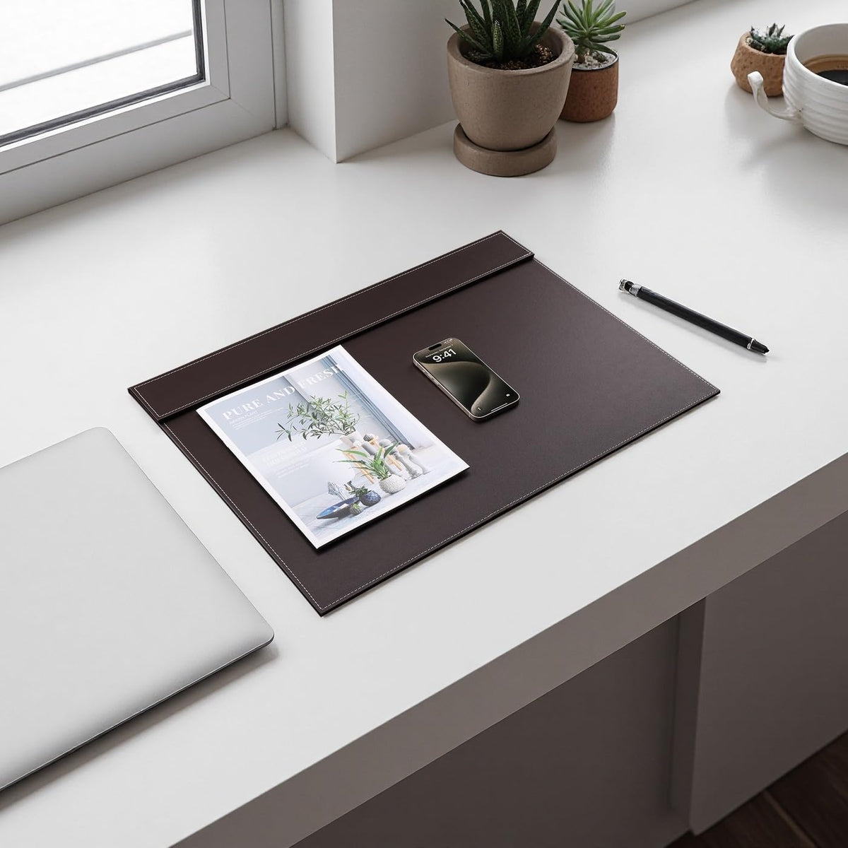 Ultra-Smooth PU Leather Desk Pad & Mat Office Desk Drawing & Writing